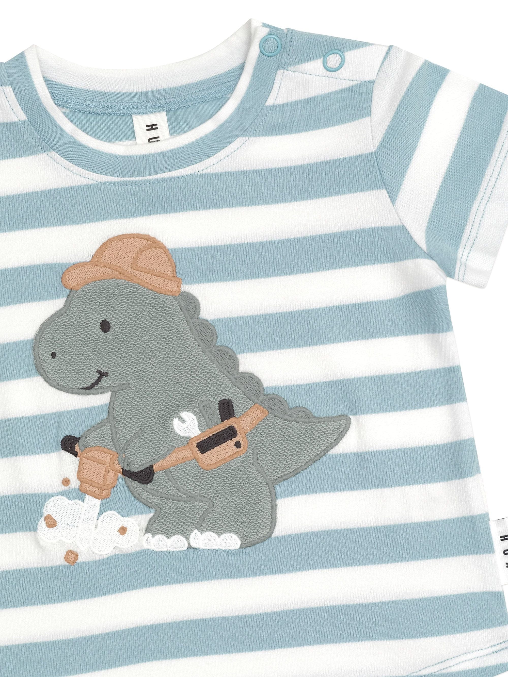 Huxbaby Boys Tops Construction Dino Stripe T-Shirt