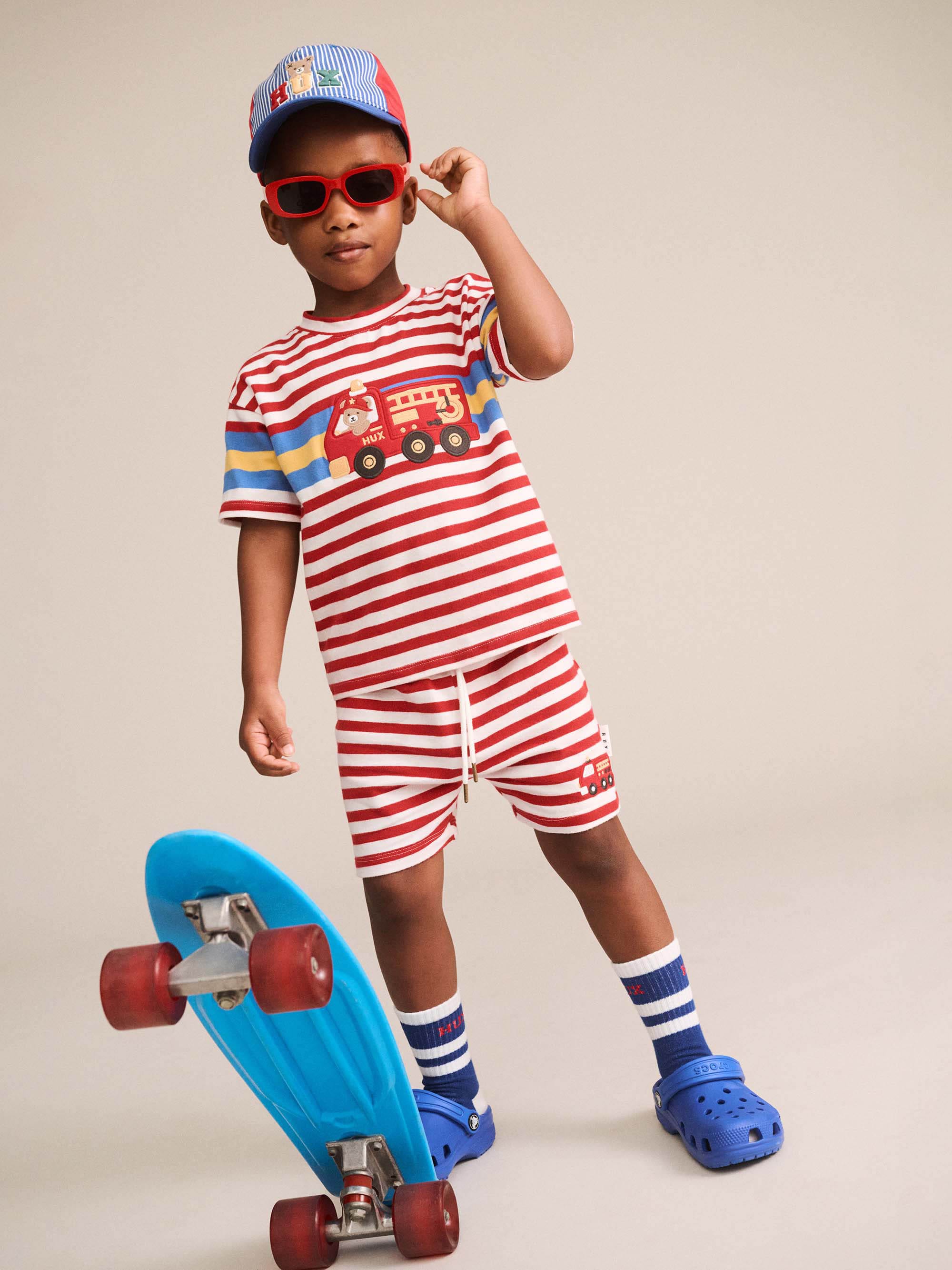 Huxbaby Boys Tops Fireman Hux Stripe Tee