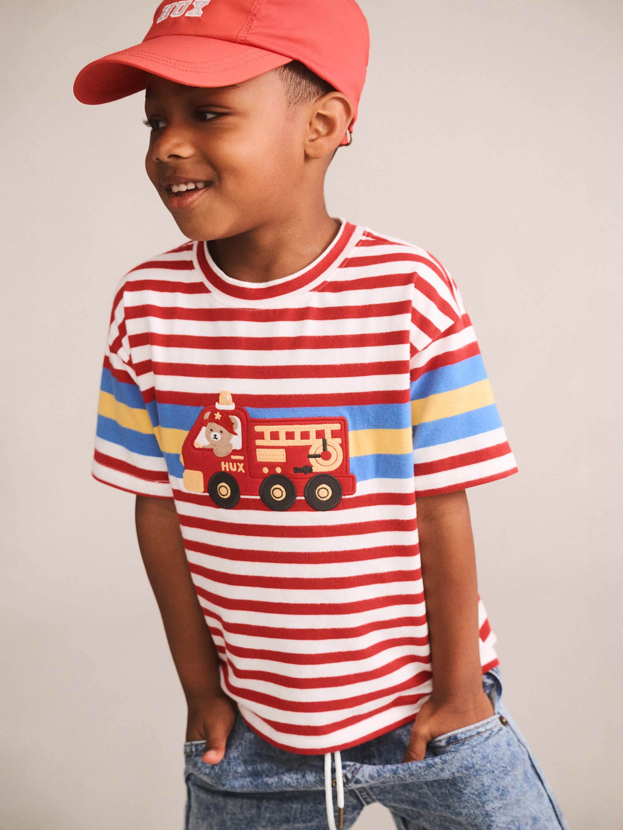 Huxbaby Boys Tops Fireman Hux Stripe Tee