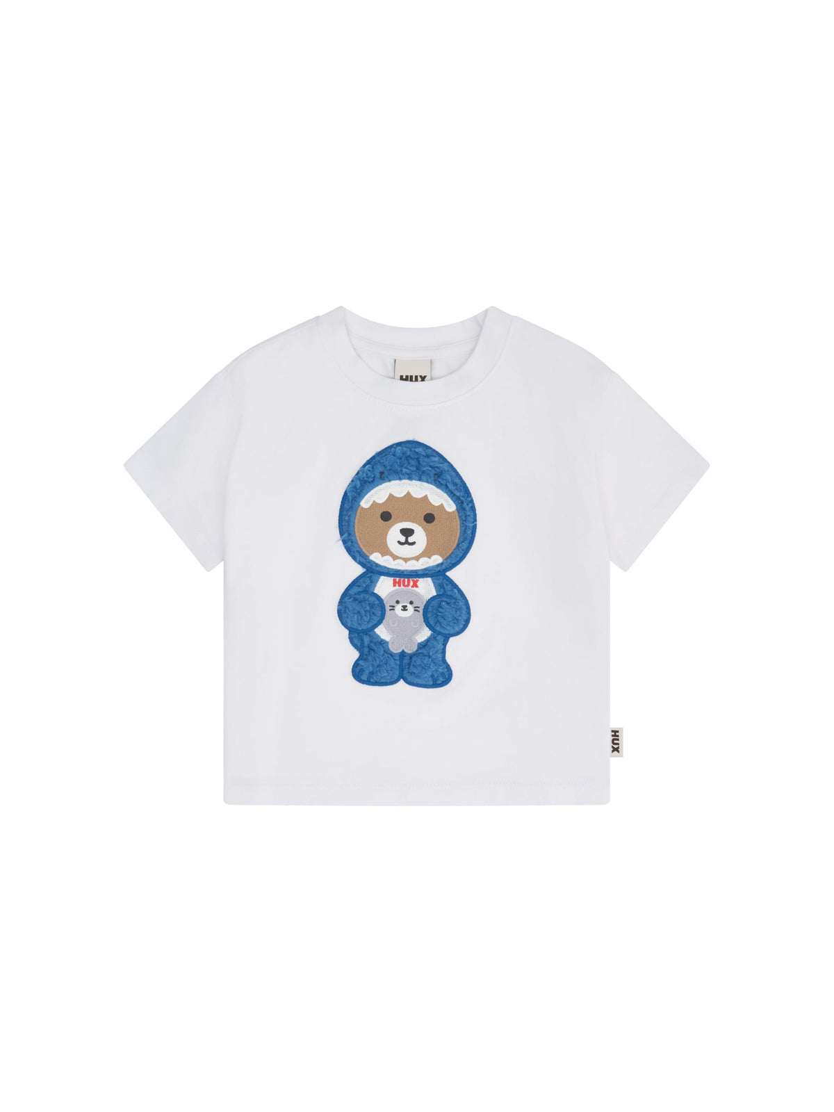 Huxbaby Boys Tops Great White Bear-Shark Drop Shoulder Tee