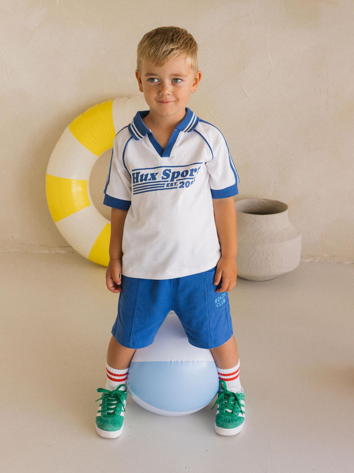 Huxbaby Boys Tops Hux Sport Drop Shoulder Raglan Polo