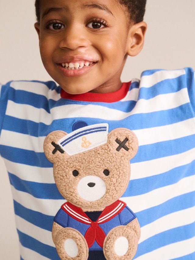 Huxbaby Boys Tops Nautical Stripe Sitting Hux Tee