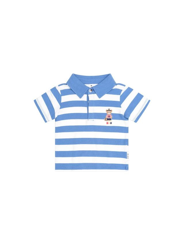 Huxbaby Boys Tops Nautical Stripe Standing Hux Polo