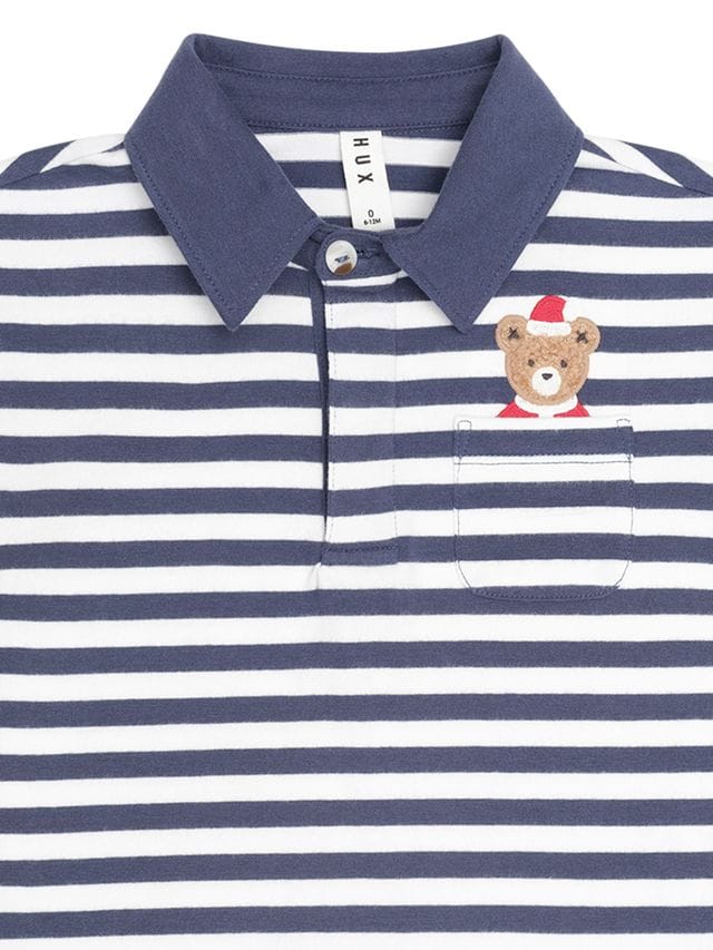 Huxbaby Boys Tops Stripe Father Huxmas Polo