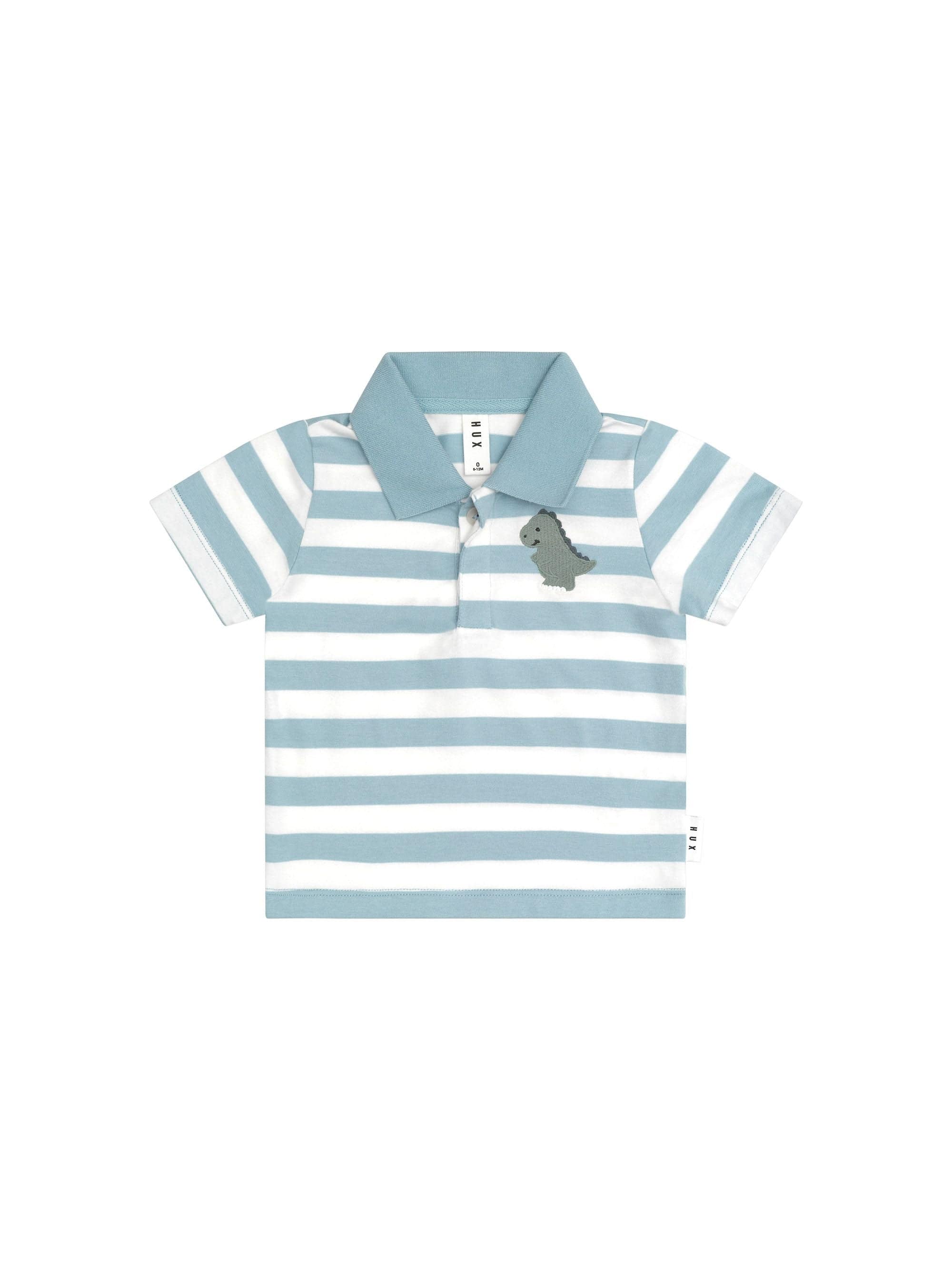 Huxbaby Boys Tops T-Rex Stripe Polo T-Shirt