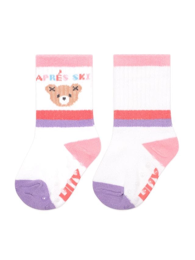Huxbaby Girls Accessory Hux Apres Ski Dusty Pink Multi 2Pk Socks