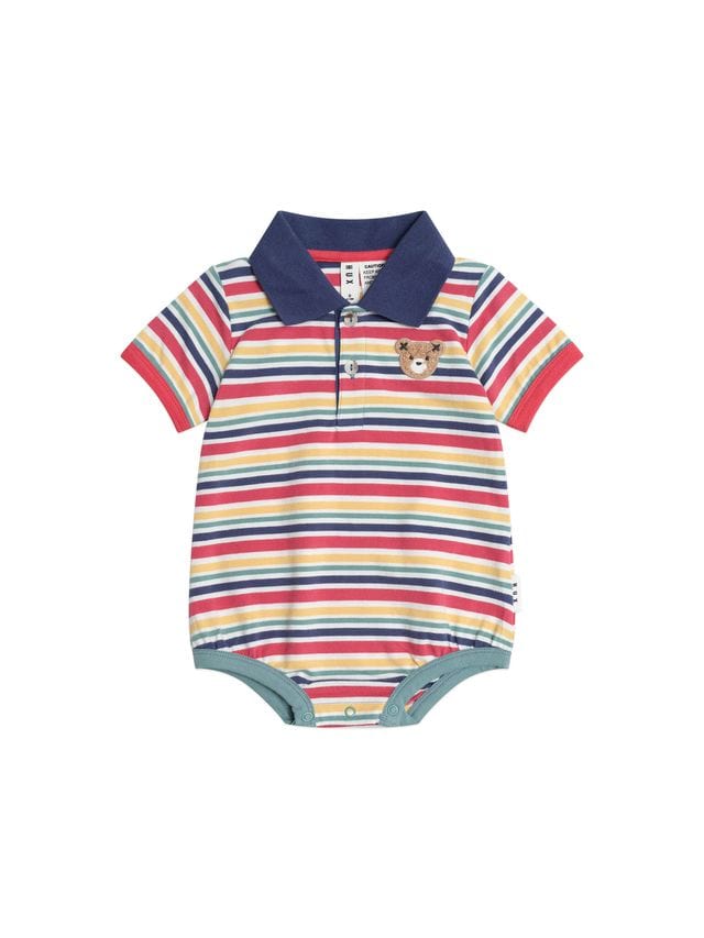 Huxbaby Girls All In One 0-3M Preppy Polo Romper
