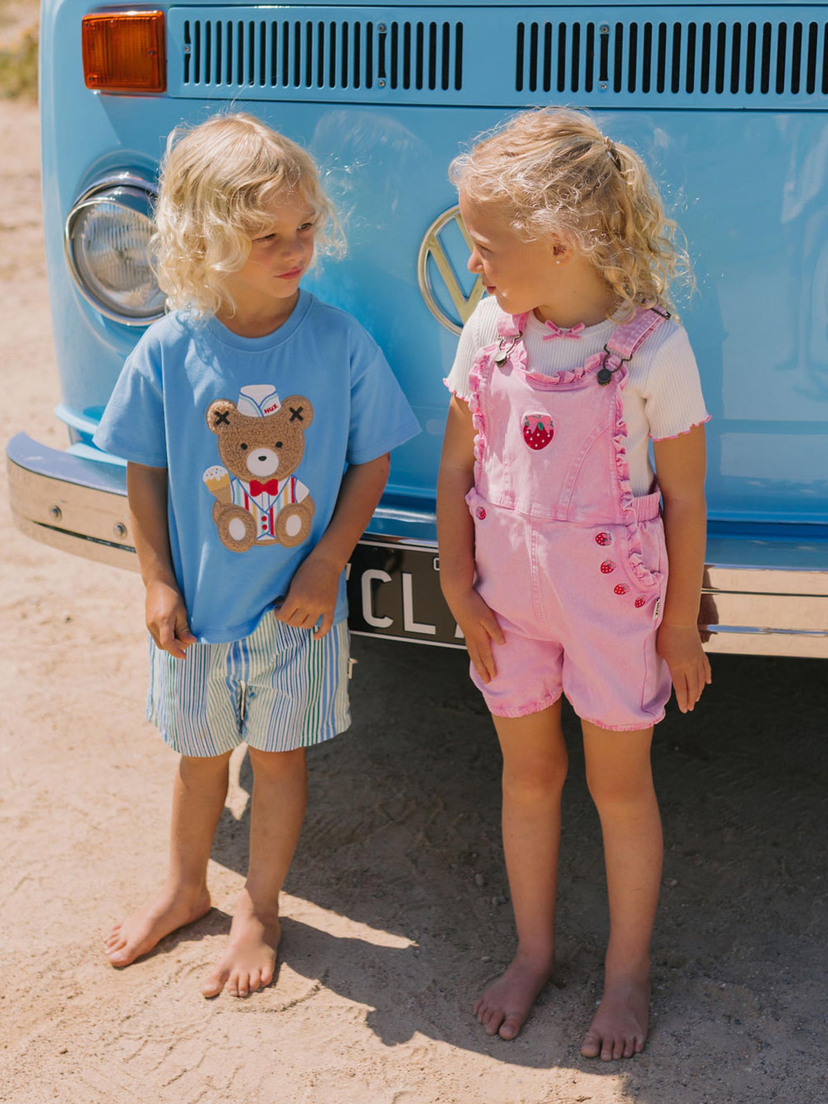 Huxbaby Girls All In One Berry Sweet Garment Dye Shortall