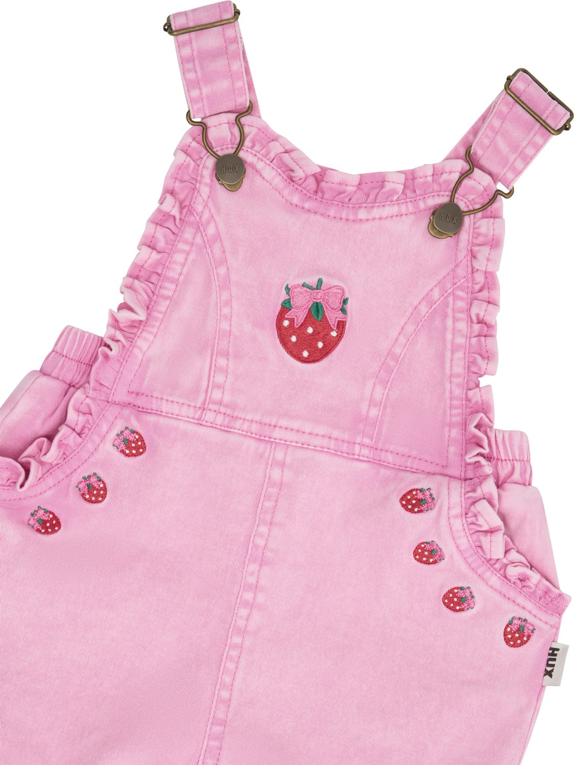 Huxbaby Girls All In One Berry Sweet Garment Dye Shortall