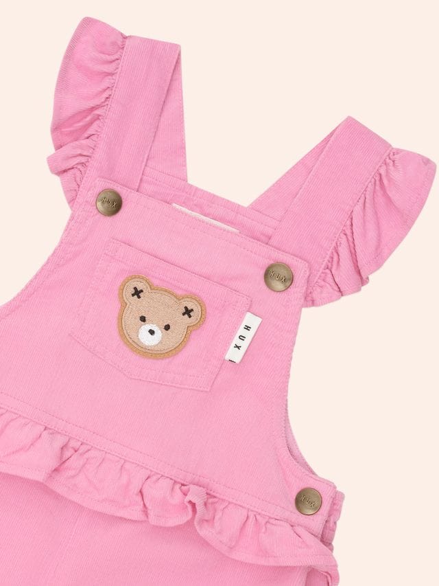 Huxbaby Girls All In One Classic Frill Cord Overalls