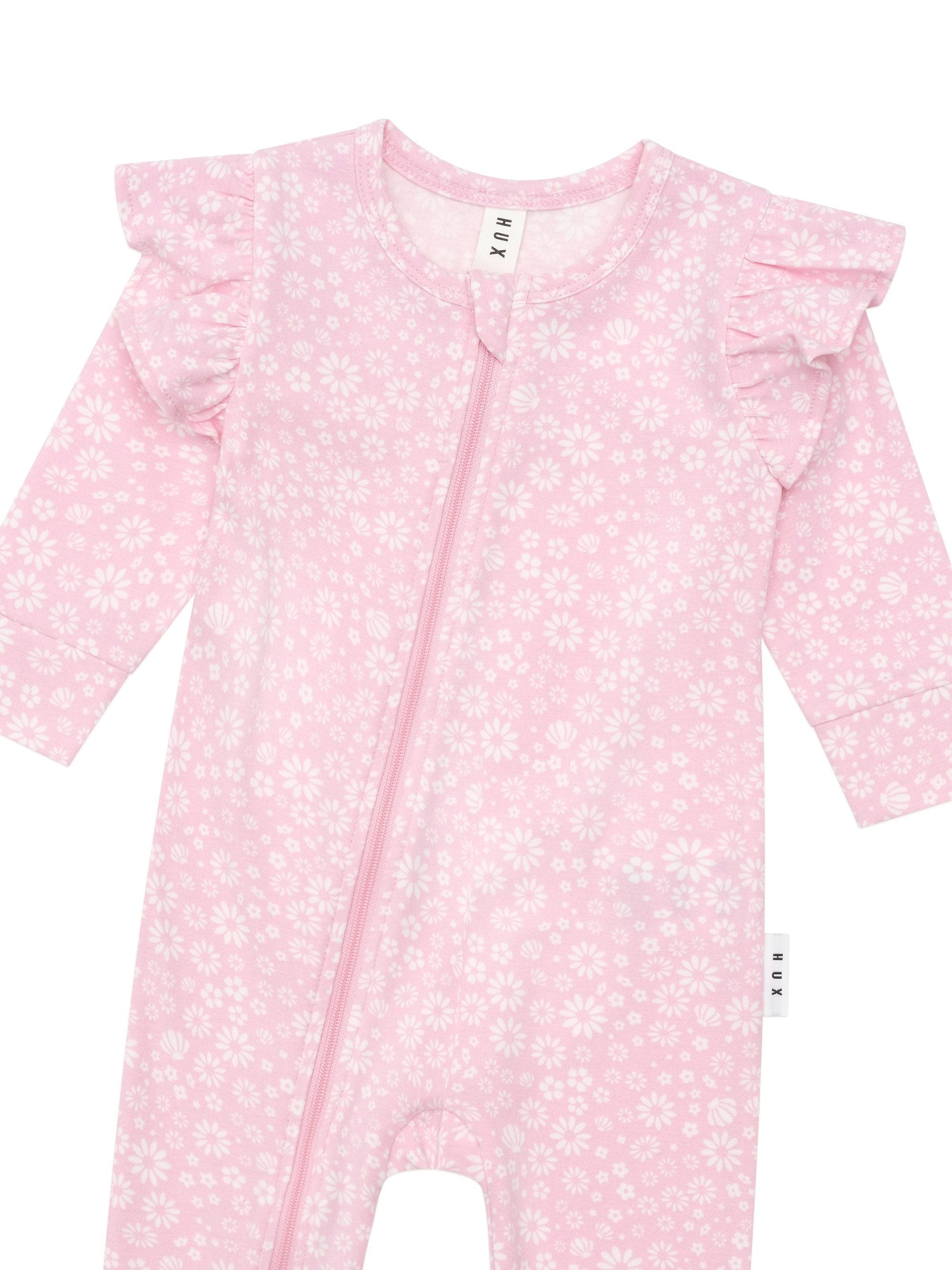 Huxbaby Girls All In One Daisy Seashell Frill Romper