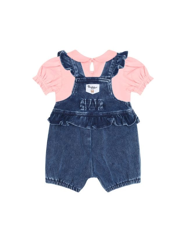 Huxbaby Girls All In One Floral 2PC Denim Set