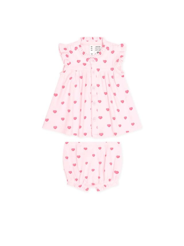 Huxbaby Girls All In One I Heart You Pointelle 2PC Set
