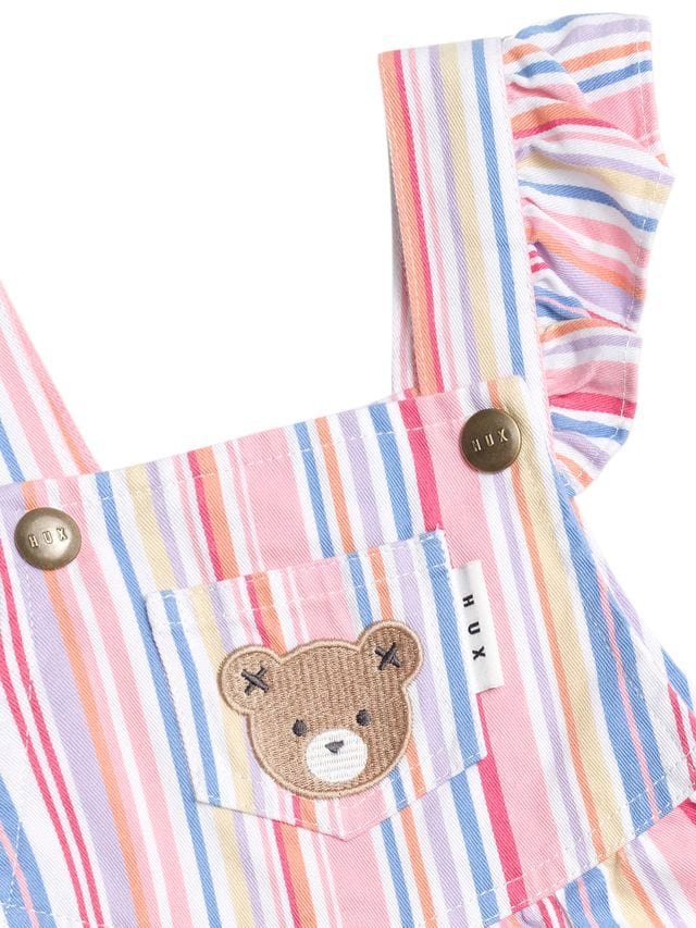 Huxbaby Girls All In One Pastel Stripe Bubble Romper