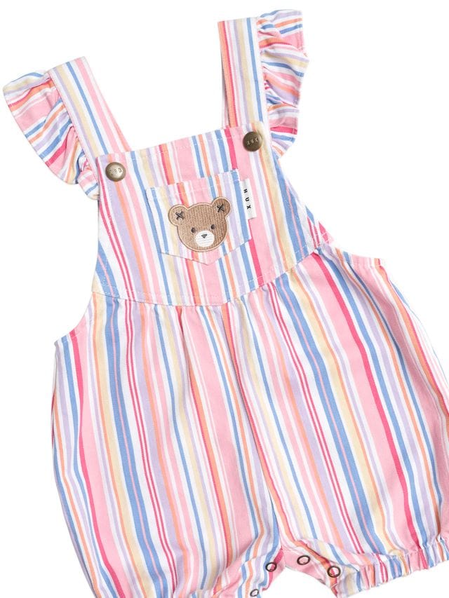 Huxbaby Girls All In One Pastel Stripe Bubble Romper