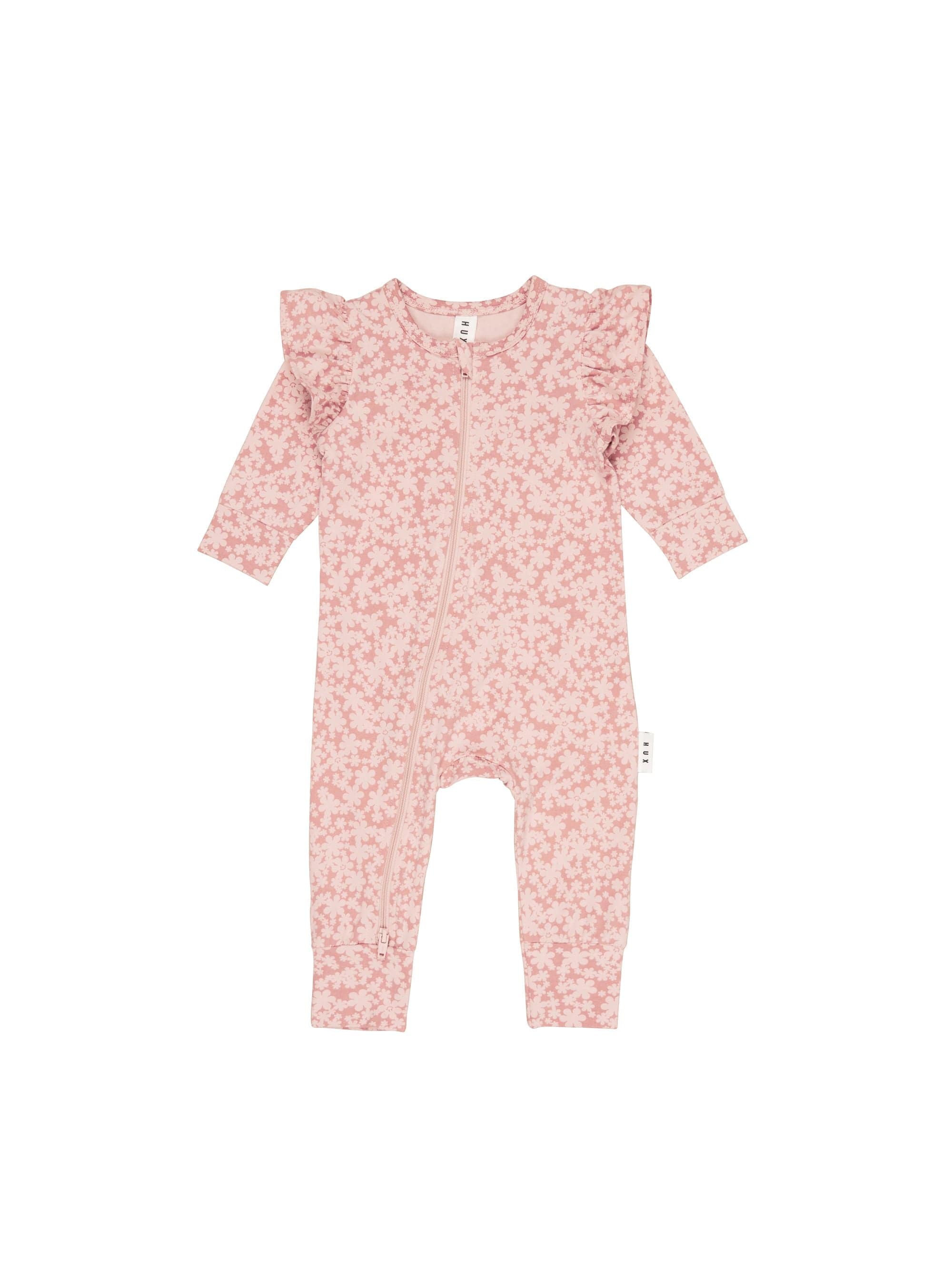 Huxbaby Girls All In One Smile Floral Zip Romper