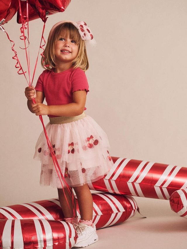 Sequin Cherry Pie Tulle Skirt - Parnell Baby Boutique