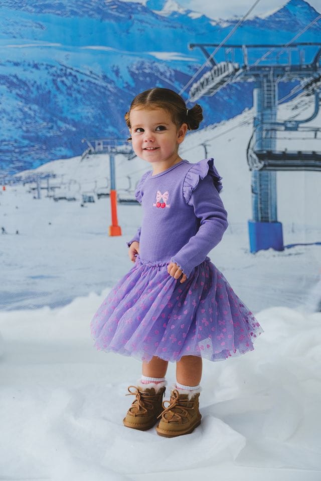 Huxbaby Girls Dress Cherry Embroidery Tulle Dress
