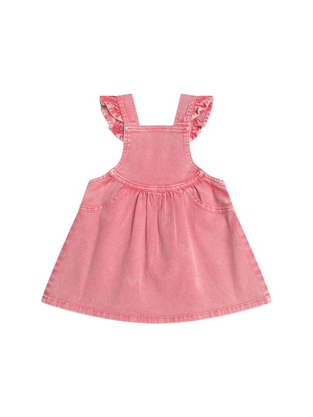 Huxbaby Girls Dress Cherry Heart Vintage Pinafore Dress