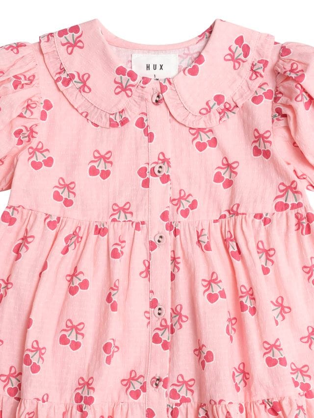 Huxbaby Girls Dress Cherry Pie Tiered Smock Dress