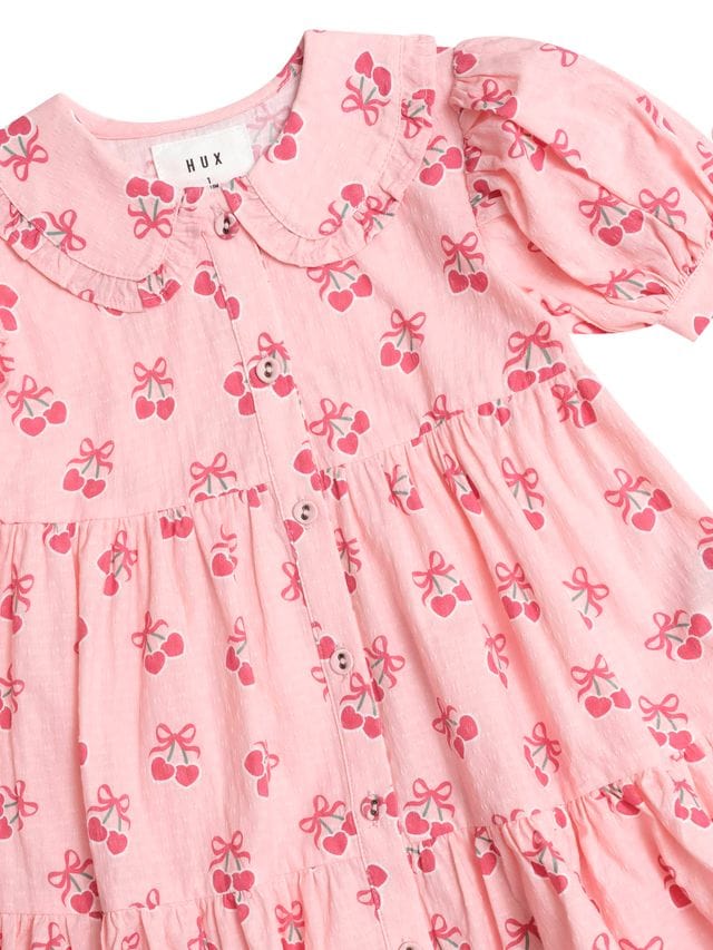 Huxbaby Girls Dress Cherry Pie Tiered Smock Dress