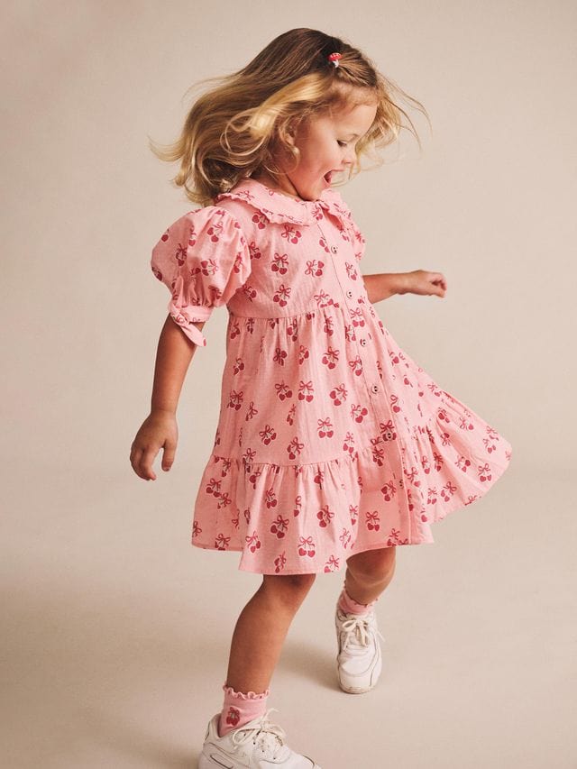 Huxbaby Girls Dress Cherry Pie Tiered Smock Dress