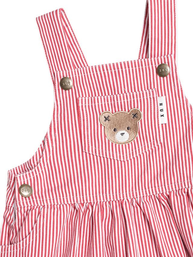 Huxbaby Girls Dress Chill Red Stripe Pinafore Dress