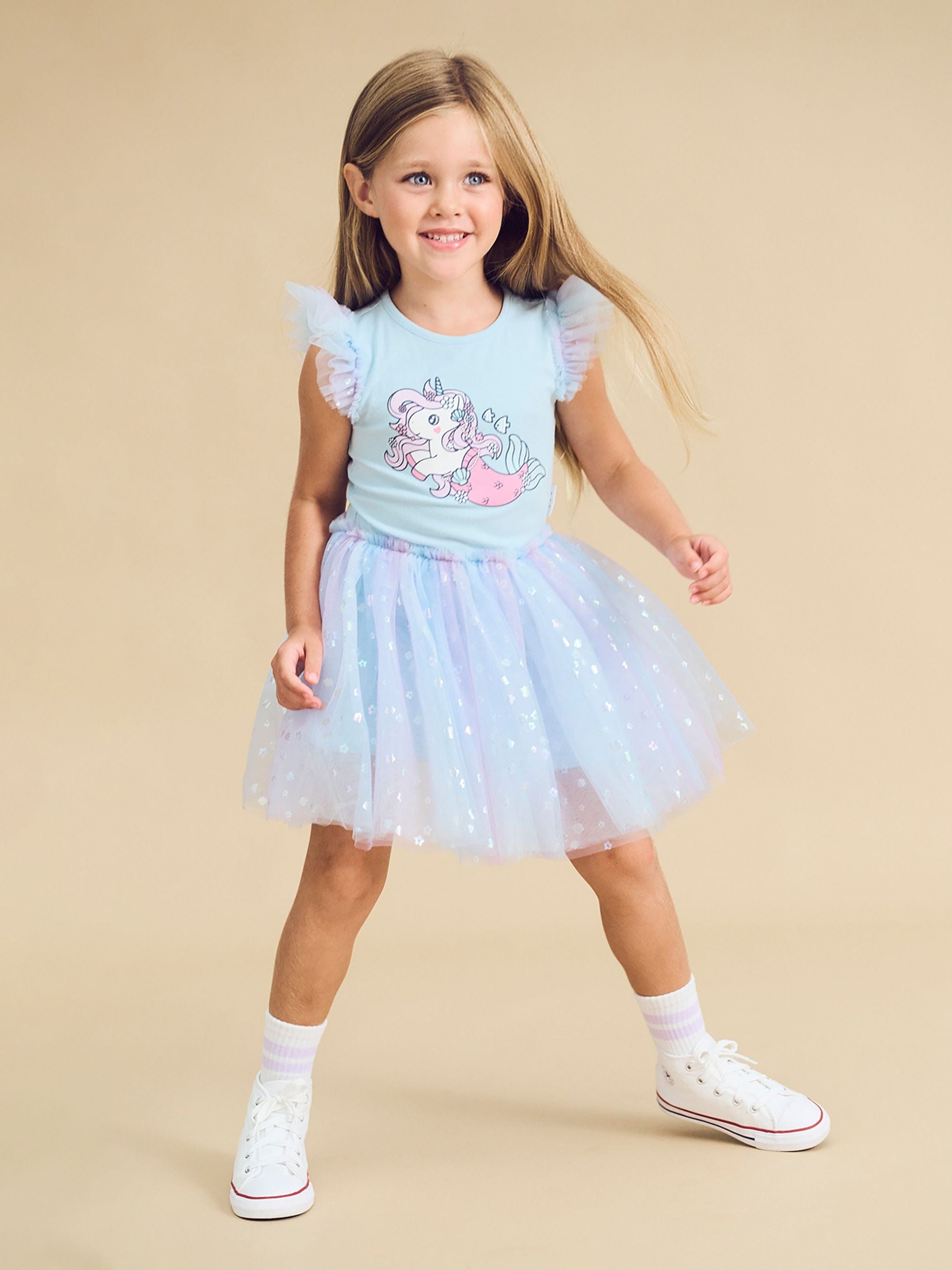 Huxbaby Girls Dress Daisy Seashell Ballet Dress