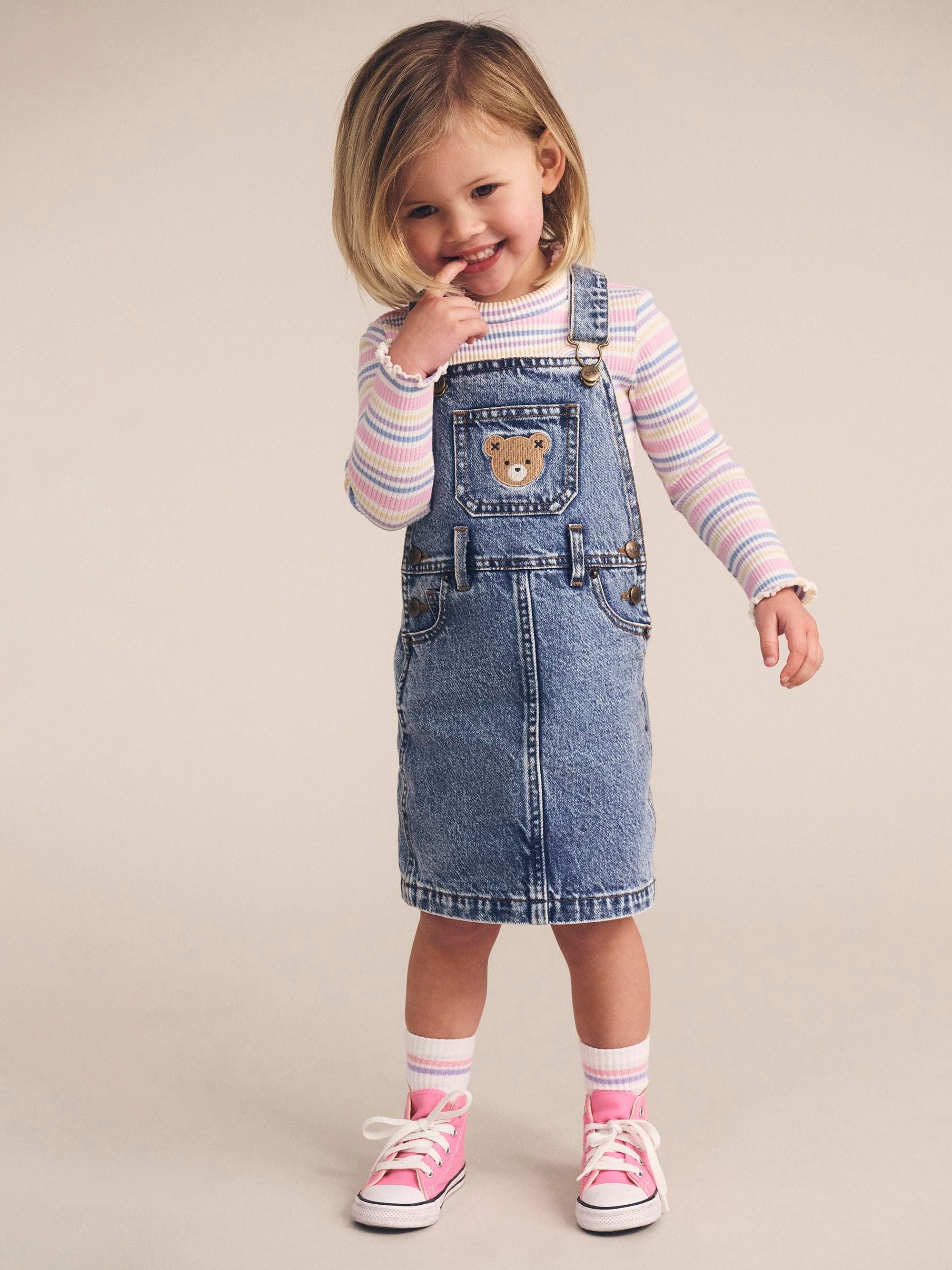 Huxbaby Girls Dress Dreamy Denim Pinafore