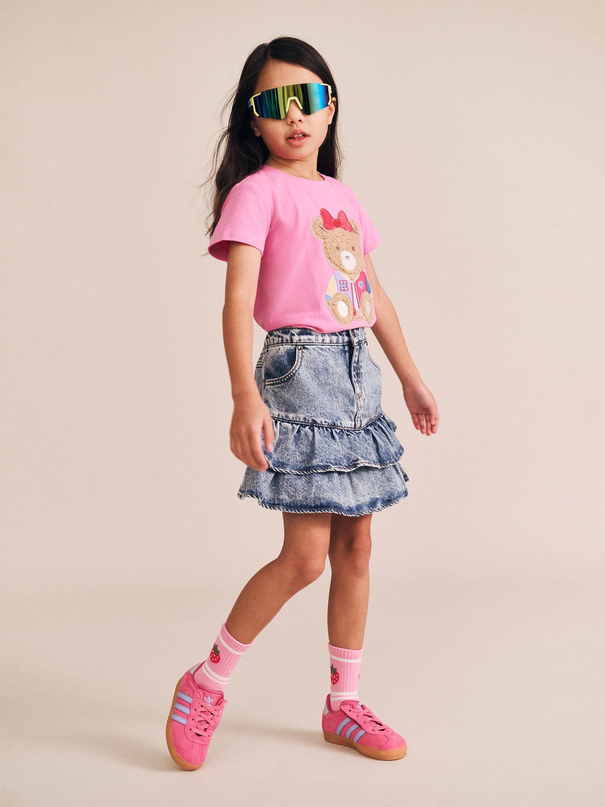Huxbaby Girls Dress Dreamy Denim Tiered Skirt