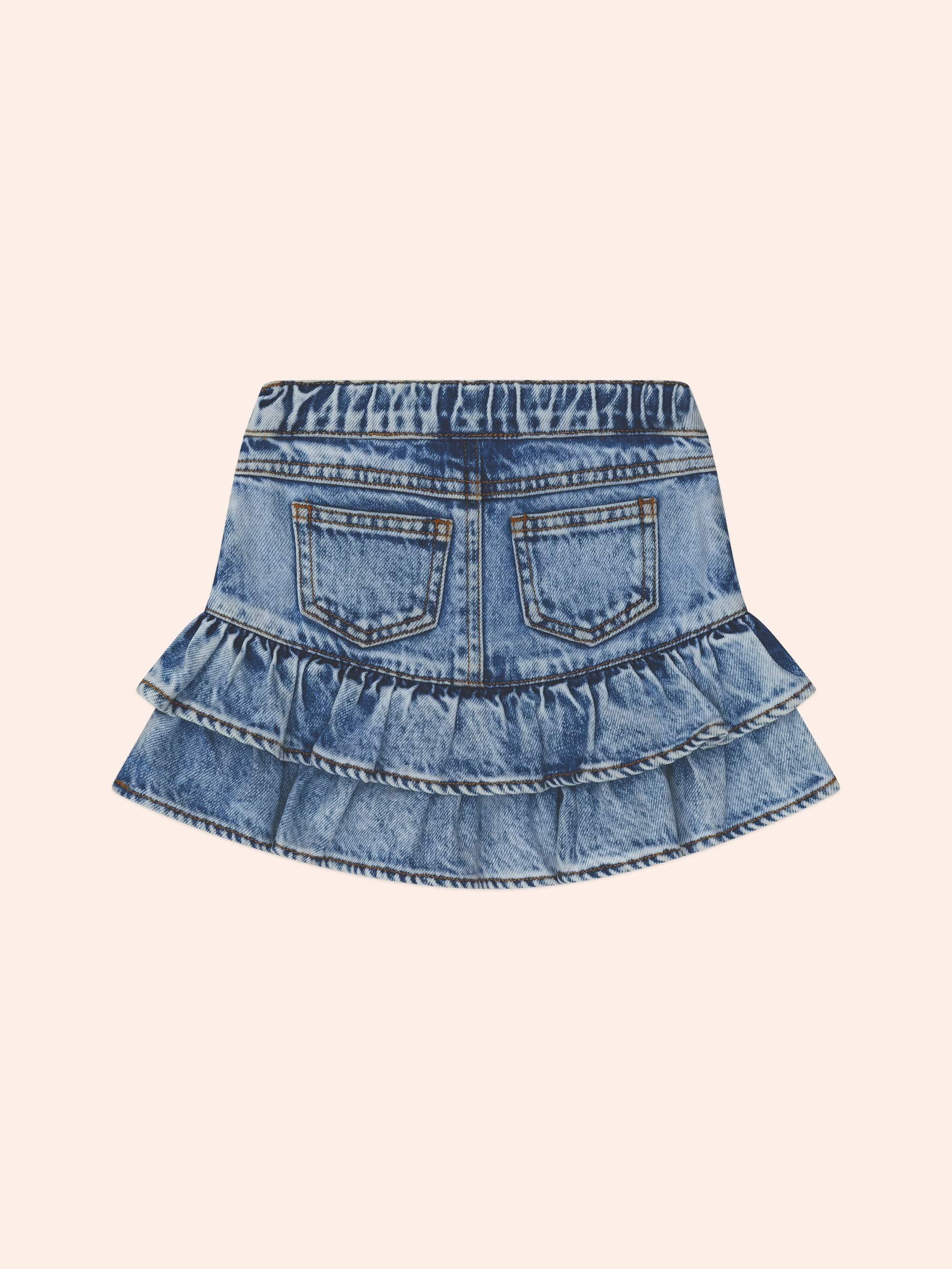 Huxbaby Girls Dress Dreamy Denim Tiered Skirt