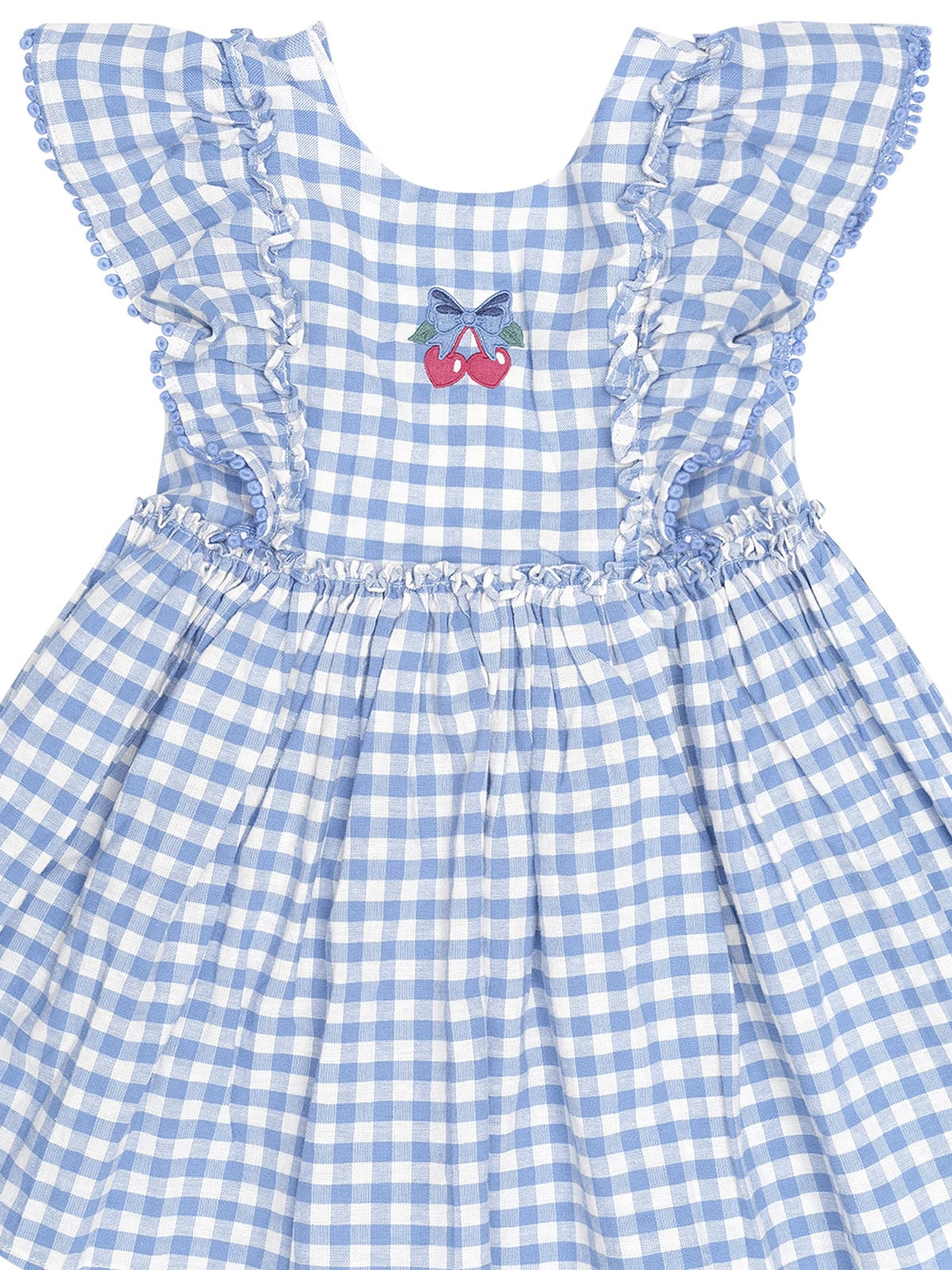 Huxbaby Girls Dress Dusty Blue Gingham Bow Dress