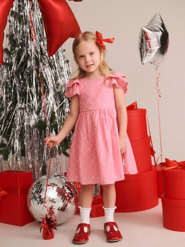 Huxbaby Girls Dress Floral Broderie Dress