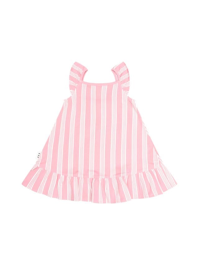 Huxbaby Girls Dress Floral Embroidered Stripe Dress