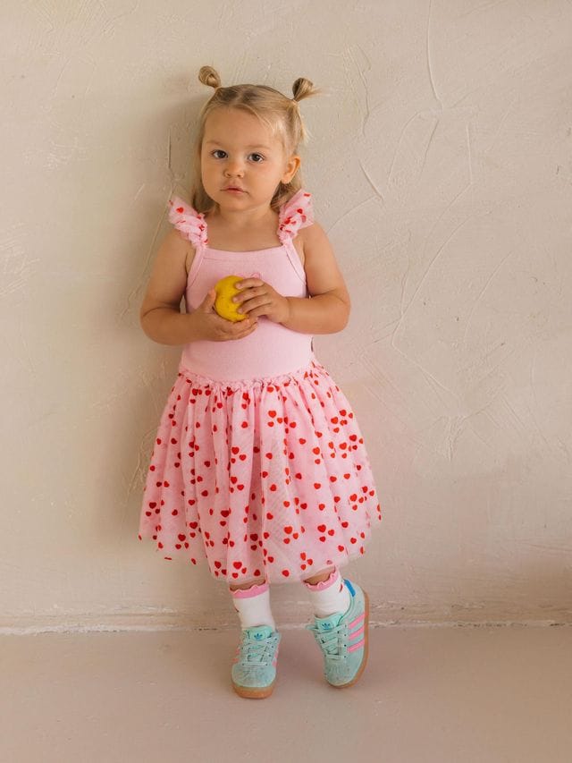 Huxbaby Girls Dress Icing-On-The-Cupcake Flocked Tulle Dress