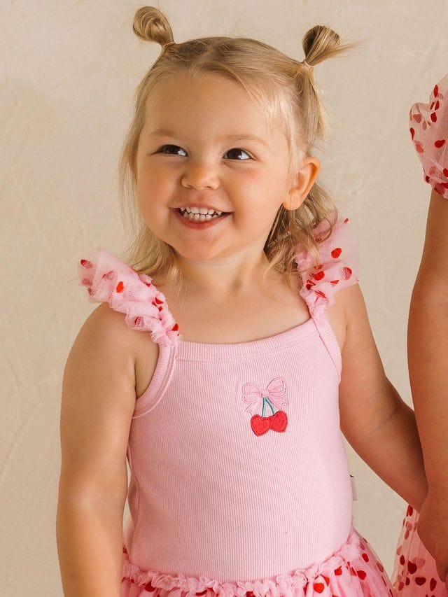 Huxbaby Girls Dress Icing-On-The-Cupcake Flocked Tulle Dress