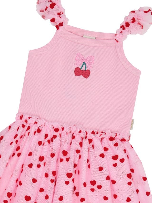 Huxbaby Girls Dress Icing-On-The-Cupcake Flocked Tulle Dress