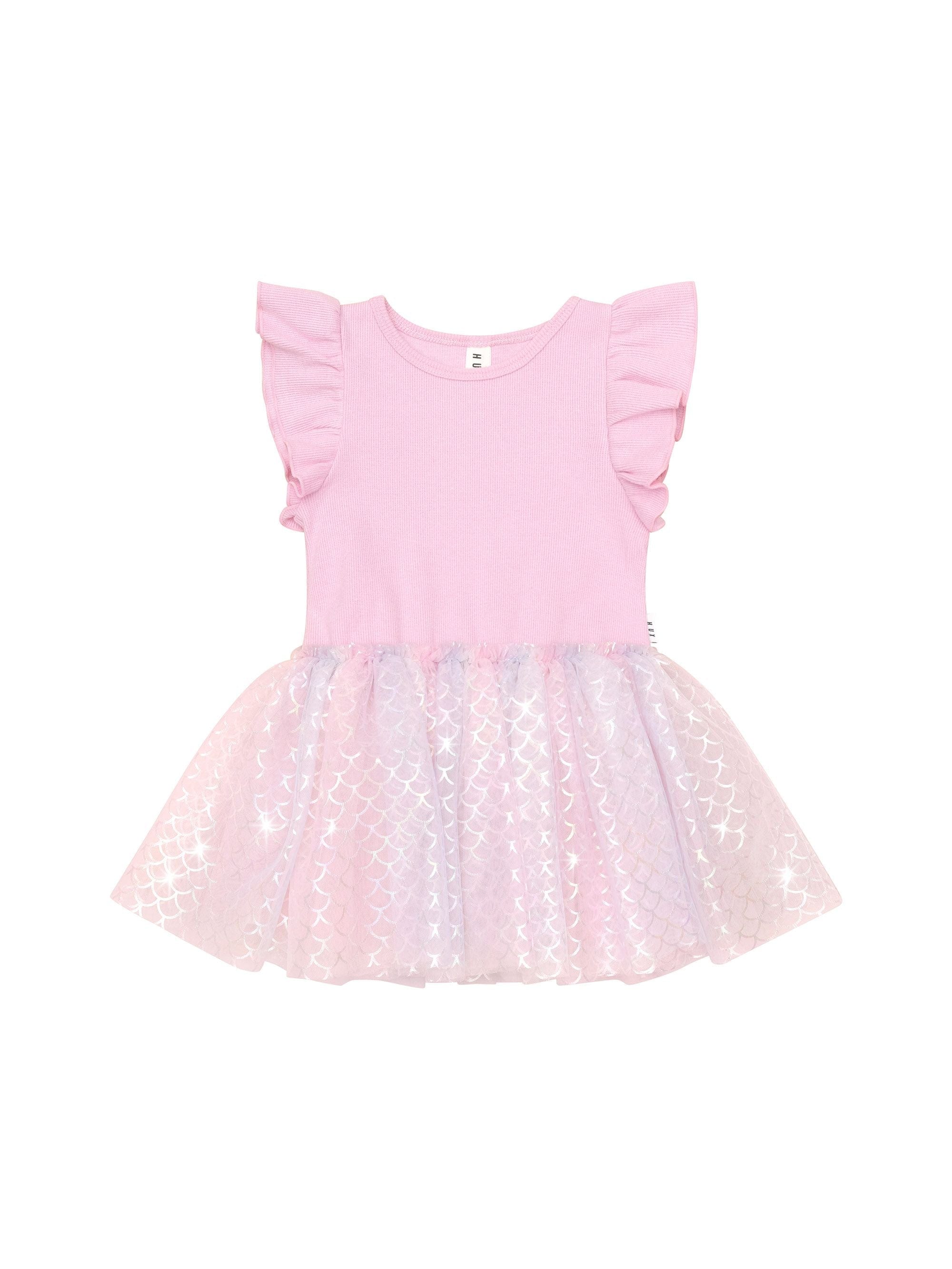 Huxbaby Girls Dress Mermaid Frill Ballet Dress