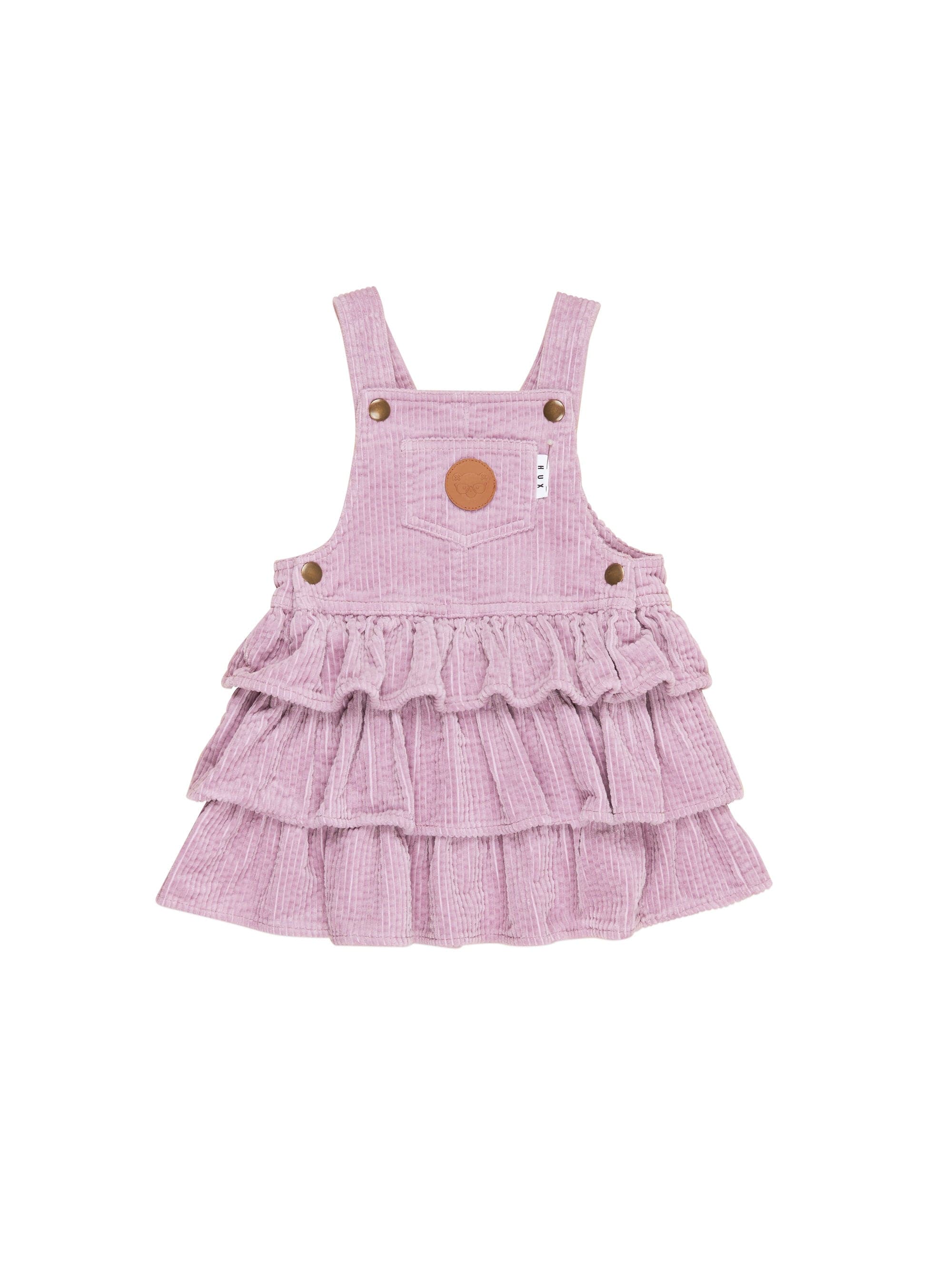 Huxbaby Girls Dress Orchid Cord Frill Overall Dress