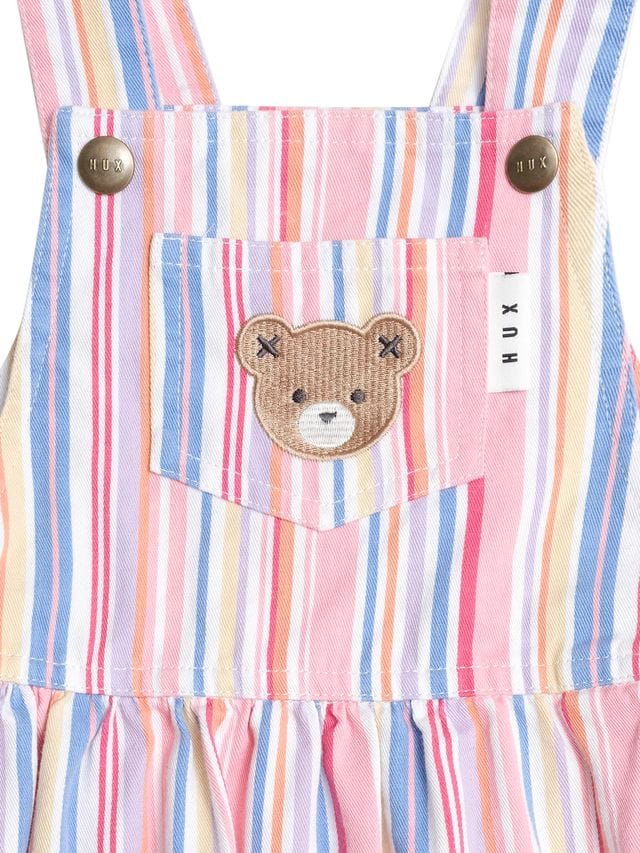 Huxbaby Girls Dress Pastel Stripe Pinafore Dress