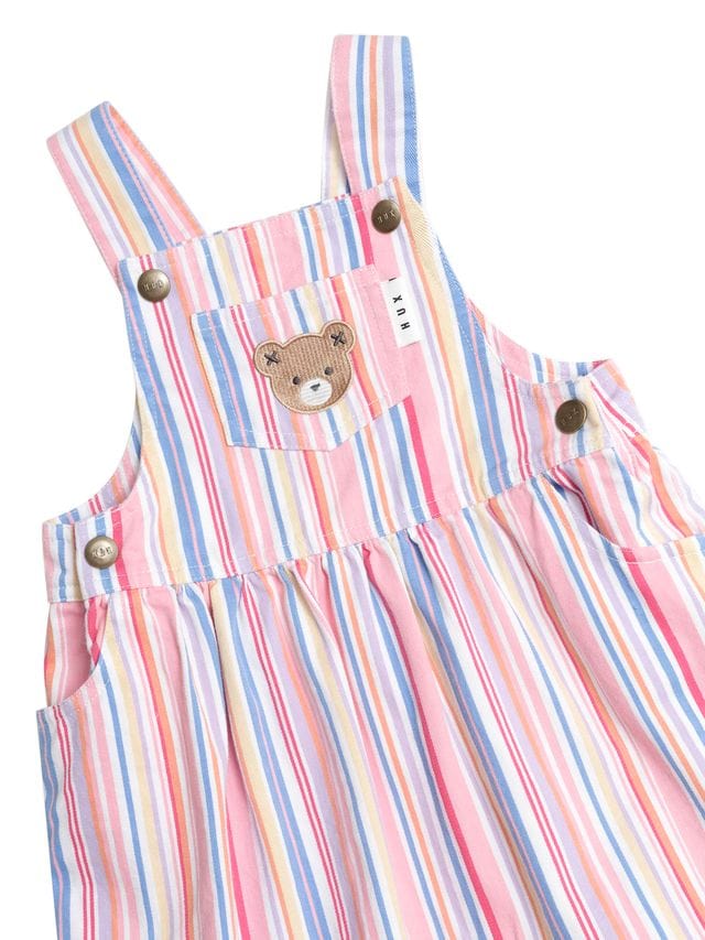 Huxbaby Girls Dress Pastel Stripe Pinafore Dress