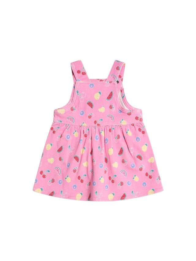 Huxbaby Girls Dress Pink Fruit Emoji Pinafore Dress