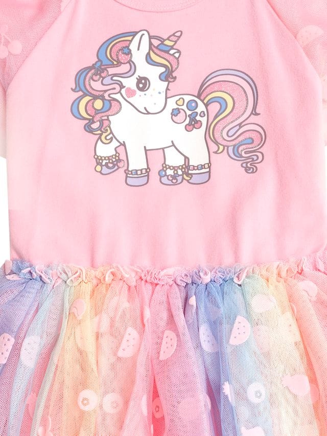 Huxbaby Girls Dress Rainbow Unicorn Tulle Dress
