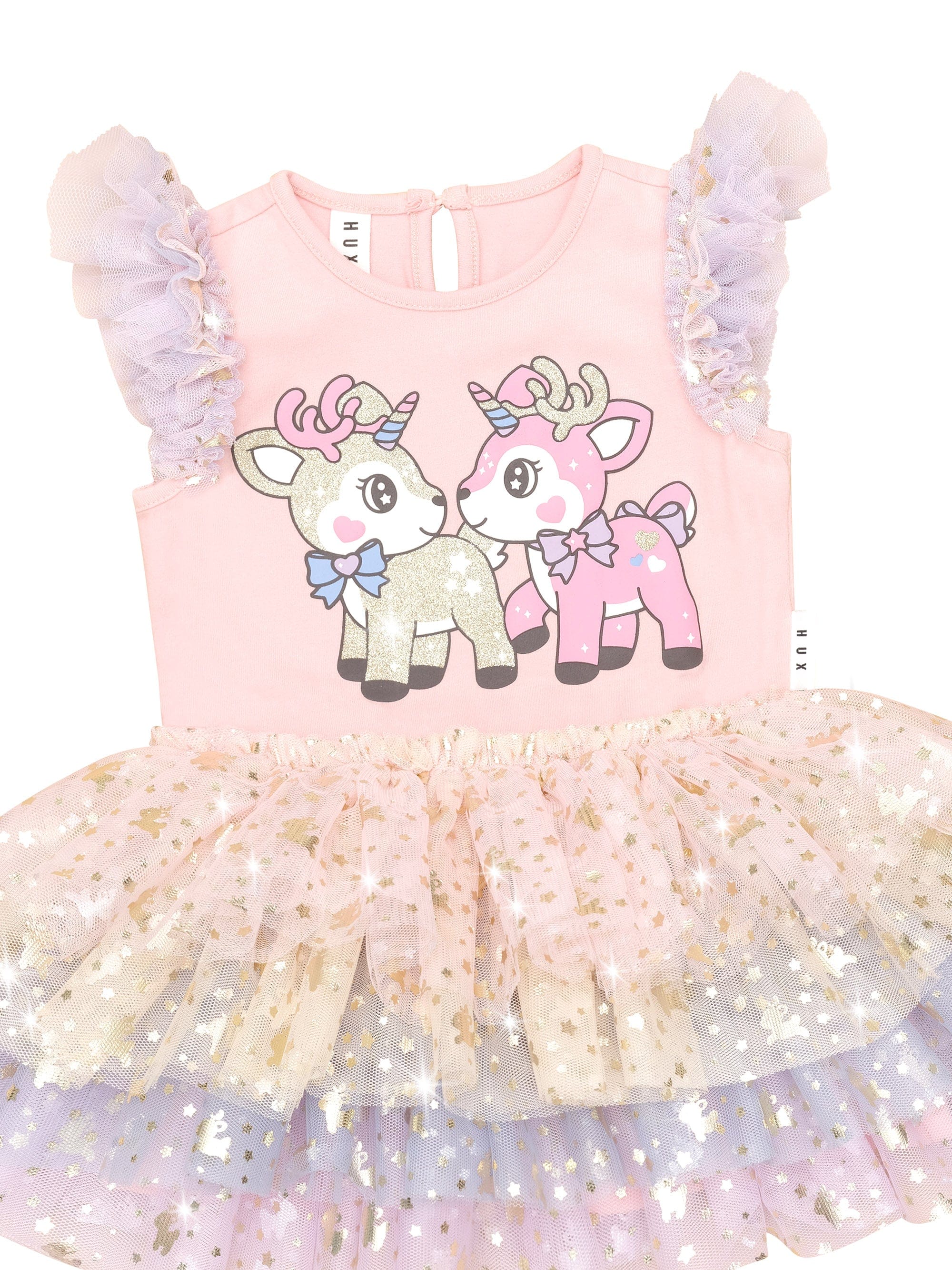 Huxbaby Girls Dress Reindeer Friends Ballet Dress