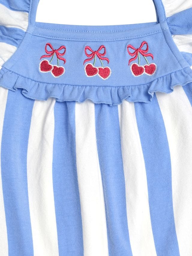 Huxbaby Girls Dress Seaside Cherry Stripe Dress
