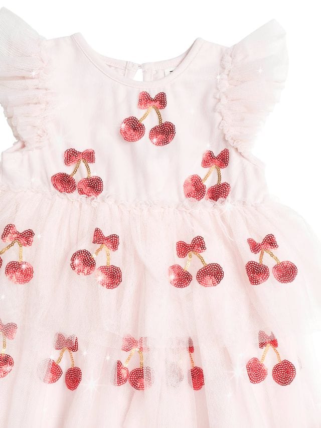 Huxbaby Girls Dress Sequin Cherry Pie Tulle Dress