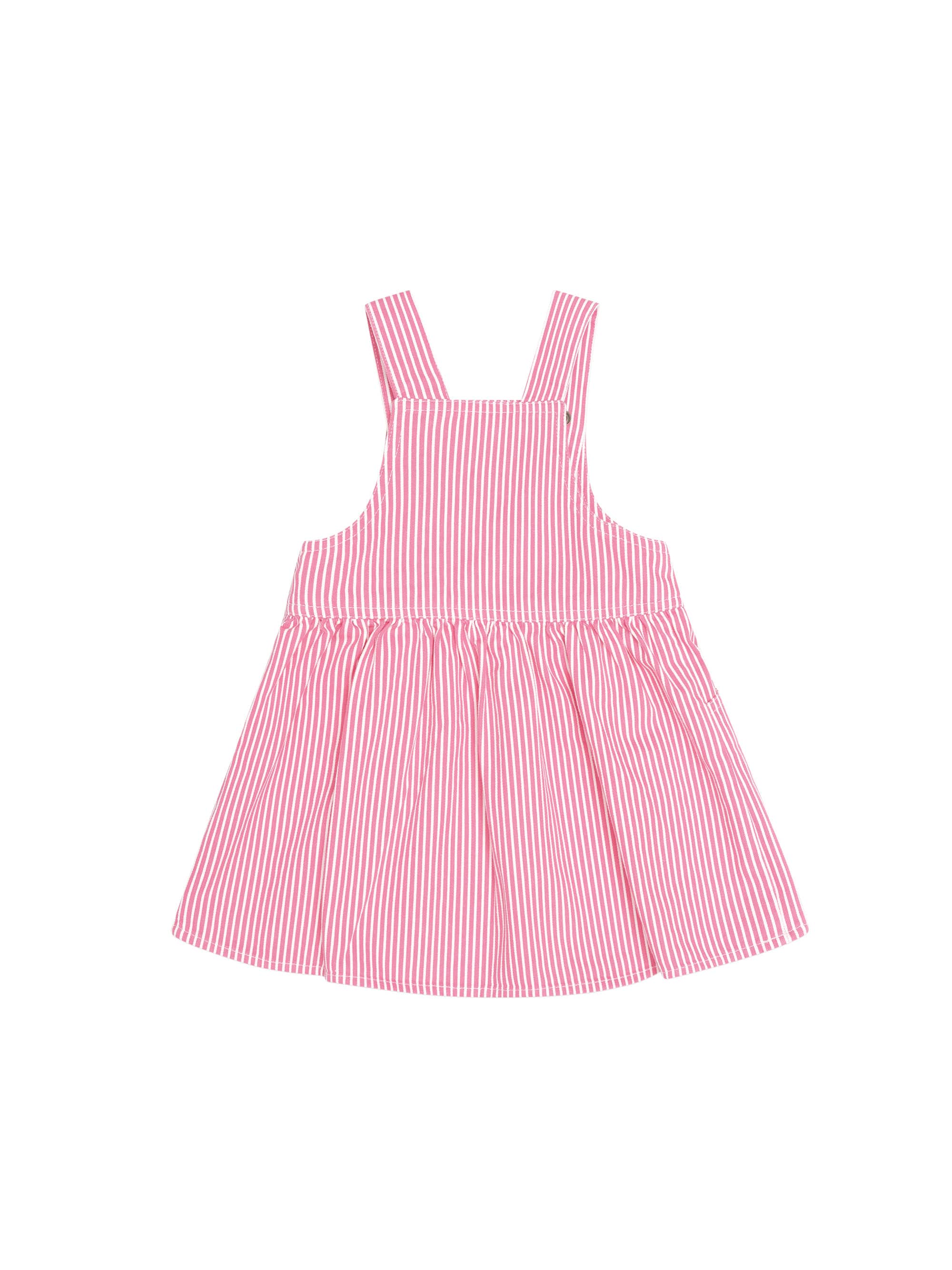 Huxbaby Girls Dress Strawberry Embroidered Stripe Pinafore