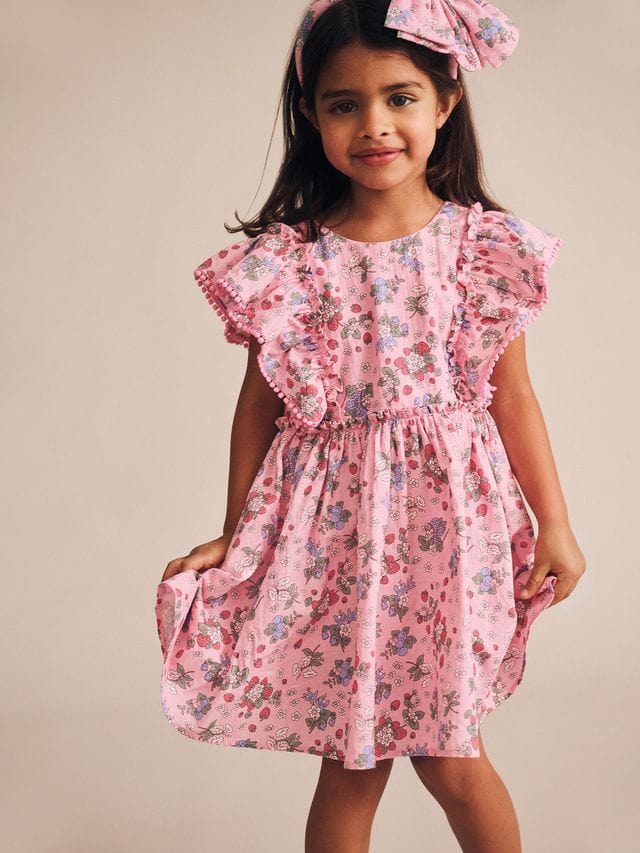 Huxbaby Girls Dress Strawberry Garden Sunday Best Dress