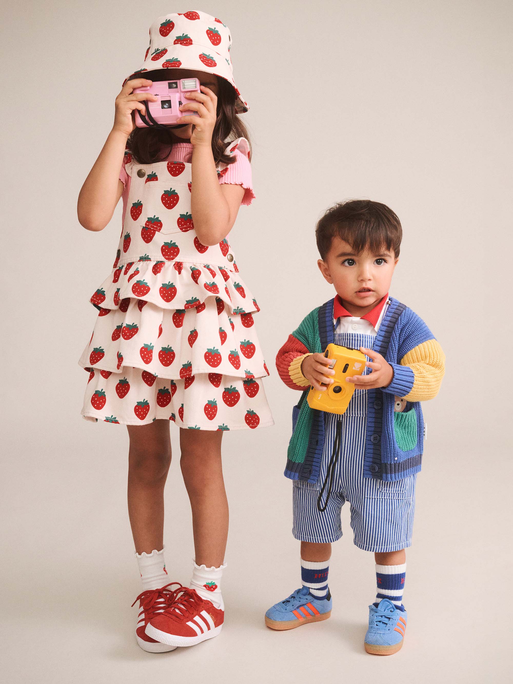 Huxbaby Girls Dress Strawberry Tiered Pinafore