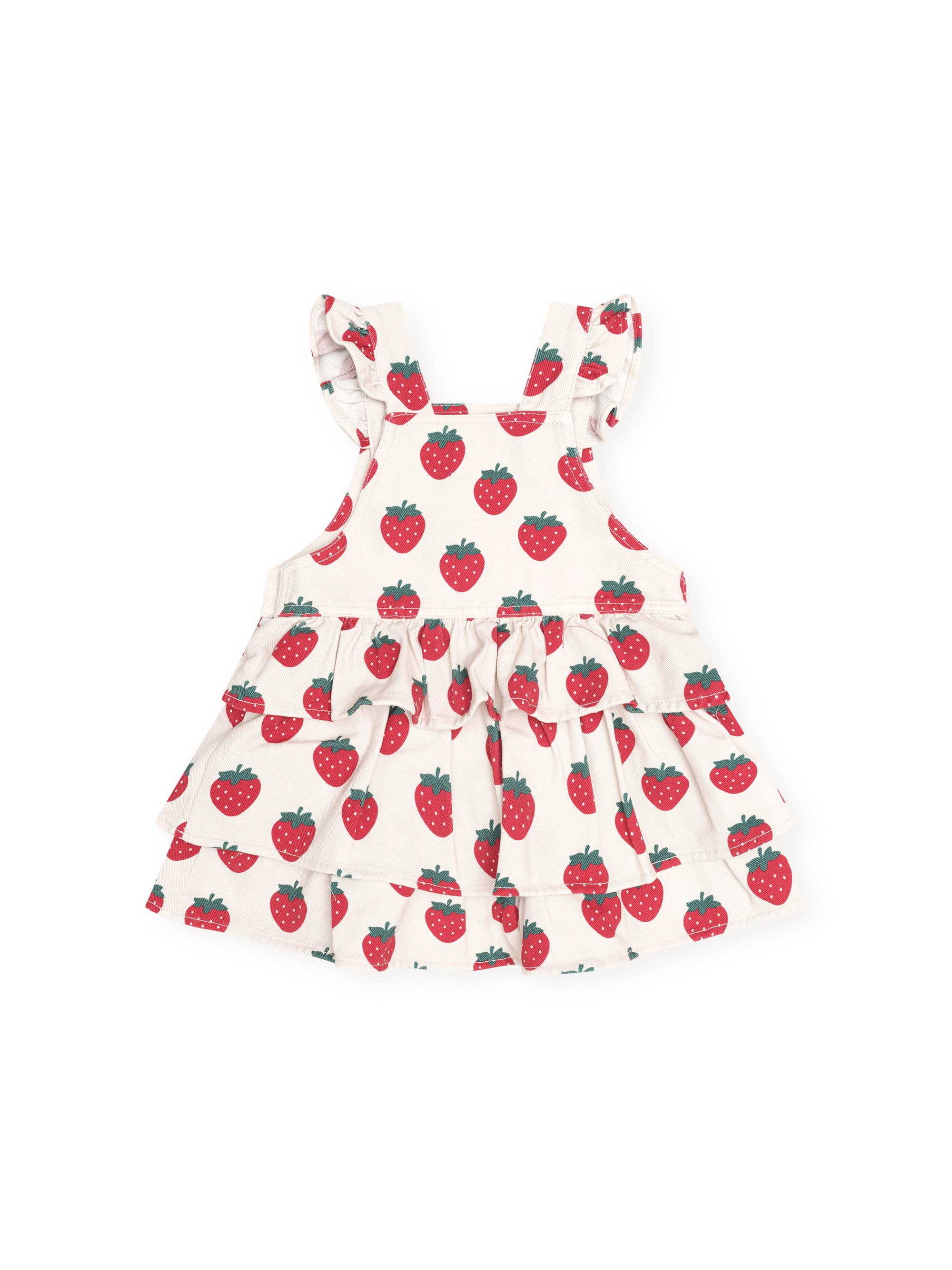 Huxbaby Girls Dress Strawberry Tiered Pinafore